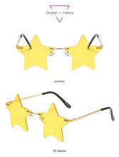 Carica l&#39;immagine nel visualizzatore di Gallery, Vintage Unique Star Shape Mirror Rimless Sunglasses Women Fashion Clear Ocean Lens Eyewear Men Trending Sun Glasses Shades