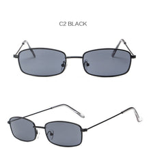 Carica l&#39;immagine nel visualizzatore di Gallery, Retro Sunglasses Men Small Rectangle Sun Glasses Retro Shades for Women Metal Frame Black Pink Eyewear