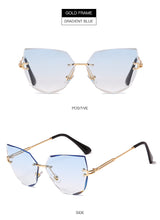 Load image into Gallery viewer, Rimless Cat Eye Sunglasses Luxury Brand Design Women Metal Sun glasses Fashion Lady Shades UV400 Eyewear oculos gafas de sol