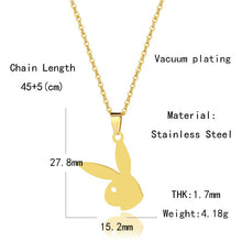 Load image into Gallery viewer, 2020 New Arrivals Kpop Cute Long Ear Rabbit Bunny Pendant Necklaces playboy- Necklace Party gift Hippop Minimalist Jewelry