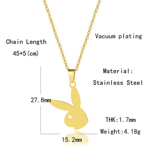2020 New Arrivals Kpop Cute Long Ear Rabbit Bunny Pendant Necklaces playboy- Necklace Party gift Hippop Minimalist Jewelry