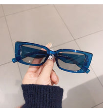 Load image into Gallery viewer, Ins Popular Fashion Small Rectangle Sunglasses Women Vintage Leopard Blue Eyewear Men Cat Eye Sun Glasses Shades UV400