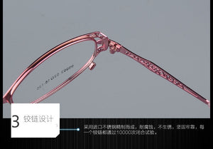 BCLEAR Women Prescription Optical Eyeglasses Frames with Golden Hollow Out Eyeglasses Frame With Flower Female Spectacle Eyewear