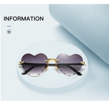 Carica l'immagine nel visualizzatore di Gallery, Ladies Heart Shaped Sunglasses metal Women Brand Designer Fashion Rimless Gradient Sun Glasses Oculos UV400