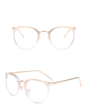 Load image into Gallery viewer, Transparent Glasses Frame Women Cat Eye Glasses Frames for Women Fake Eyeglasses Frames Metal Optical Frame for Womens