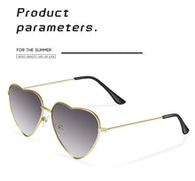Load image into Gallery viewer, WUE Ladies Heart Shaped Sunglasses metal Women Brand Designer Fashion Rimless LOVE Clear Ocean Lenses Sun Glasses Oculos UV400