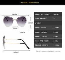 Load image into Gallery viewer, 2022  Vintage Round Sunglasses Women Men  Fashion Rimless Glasses Retro Pink Gradient Sun Glasses Women UV400 Shades Oculos