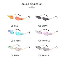 Load image into Gallery viewer, Luxury Fashion Fire Flame Sunglasses Women  Rimless Wave Sun Glasses Metal Shades For Vintage Women Mirror Eyewear UV400