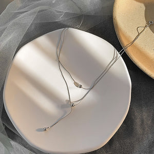 Fashion Beaded Pearl Necklace Women Cute Gold silver color Double Layer Chain Pendant Choker Korean Jewelry 2020 wholesale