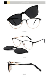 Vintage Cateye Sunglasses Women Clip on Brand Designer Optical Myopia Eyeglass Frame Prescription glasses Multifunction