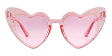 Load image into Gallery viewer, Trending Cat Eye Sunglasses Big Heart Popular Heart Sharp flash of light Glitter Pink Glasses High Quality Shades for Female