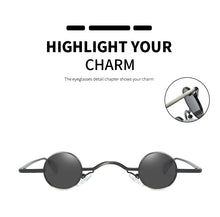 Load image into Gallery viewer, Small Round Sunglasses Women Retro Trending Wide Bridge Brand Designer Punk Sun Glasses Steampunk Vintage Goggles Black Shades