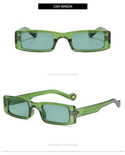 Carica l'immagine nel visualizzatore di Gallery, Occhiali da sole rettangolari piccoli alla moda da donna 2022 Steampunk anni '90 Occhiali da sole UV400 Occhiali da sole gotici da spiaggia Cat Eye Hip Hop Eyewear 