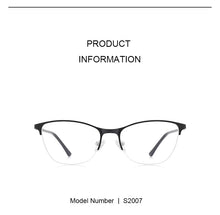 Load image into Gallery viewer, Women Cat Eye Glasses Half Frame Ladies Fashion Trending Eyewear Myopia Prescription Optical Eyeglasses