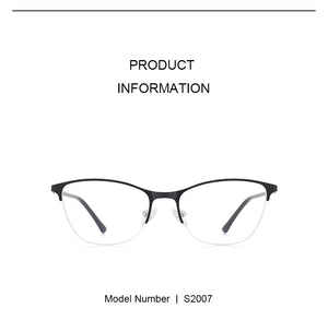 Women Cat Eye Glasses Half Frame Ladies Fashion Trending Eyewear Myopia Prescription Optical Eyeglasses