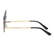 Load image into Gallery viewer, Luxury Flame Sunglasses Women Rimless Bat Sun Glasses Tears Shades Eyeglass Vintage Feather Sunglass Fire Shape Eyewear