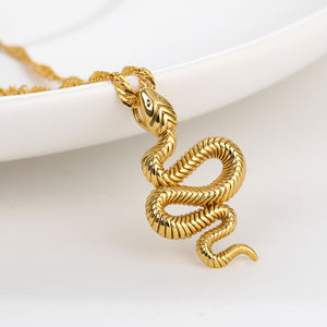 Stainless Steele Snake Necklace 2020 Cute Animal Snake Pendant Necklace For Women Temperament Snake Pendant Necklace Jewelry