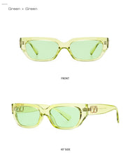 Carica l'immagine nel visualizzatore di Gallery, SO&amp;EI Moda Piccoli Occhiali da sole Cat Eye Donna Retro Designer di marca Jelly Color Eyewear Ins Uomini popolari Occhiali da sole sfumati UV400 