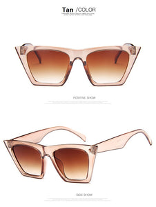 New Woman Men Occhiali da sole Cat Eye con montatura grande Occhiali quadrati personalizzati Occhi di gatto colorati Occhiali alla moda Occhiali retrò versatili UV400 