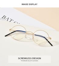Load image into Gallery viewer, Screwless Eyewear Prescription Eyeglasses Frame Women Round Myopia Optical Denmark Korean Glasses Frame Men Titanium 98607