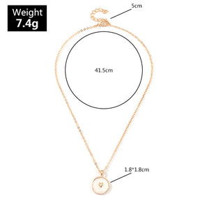 Simple Stars Moon Necklaces Fashion Europen Alloy Oil Drop Women Long Heart Round Golden Pendant Necklace Jewelry For Girls