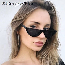 Load image into Gallery viewer, Cool Half Frame Sunglasses Cat Eye 2022 Women Fashion Brand Designer Eyewear Candy Colors Lens Sun Glasses  UV400