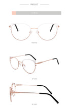 Load image into Gallery viewer, Metal Glasses Frame Women New Fashion Cat Eye Round Glasses Vintage Optical Eyewear Myopia Alloy Prescription Eyeglasses