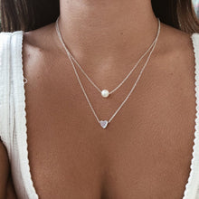 Carica l&#39;immagine nel visualizzatore di Gallery, Collana girocollo semplice a forma di cuore con stella di luna per collana a catena da donna con ciondolo sul collo Girocolli Collane di Boemia Regali di gioielli 