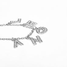 Carica l&#39;immagine nel visualizzatore di Gallery, Crystal Letter Angel Necklace Gothic Simple Silver Color Shiny Rhinestones Link Chain Pedant Necklace Choker Collar Jewelry
