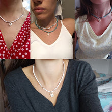 Load image into Gallery viewer, Bohemian Green Rhinestone Shell Choker Pendant Necklace for Women Charming Bead Jewelry Beach Outfits Collares 6947