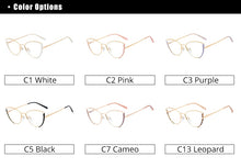 Load image into Gallery viewer, Ralferty Retro Glasses Women Anti Blue Light Decorative Cat Eye Female glasses Frame For Prescription Optic Myopia oculos F95721