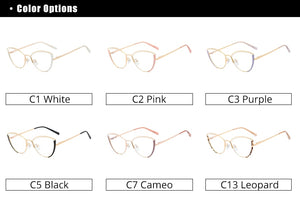 Ralferty Retro Glasses Women Anti Blue Light Decorative Cat Eye Female glasses Frame For Prescription Optic Myopia oculos F95721