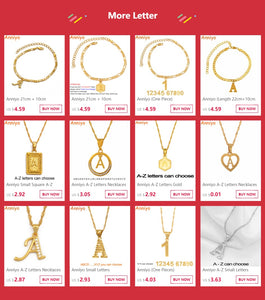 Anniyo A-Z Letters Silver Color Charm Pendant Necklaces Women Girls English Initial Alphabet Chain Jewelry Best Gifts #118621
