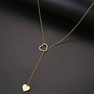 Long Pendant Heart-Shaped Necklaces Pendants For Women  Simple Design Necklace Stylish Stainless Steel Jewelry Party Gift