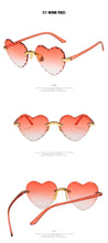 Carica l'immagine nel visualizzatore di Gallery, Ladies Heart Shaped Sunglasses metal Women Brand Designer Fashion Rimless Gradient Sun Glasses Oculos UV400