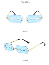 Load image into Gallery viewer, Small Rectangle Rimless Sunglasses Women NEW Fashion Blade Shape Vintage Hollow Eyeglasses Women Razor Gafas Punk UV400 Alloy