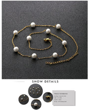 Carica l&#39;immagine nel visualizzatore di Gallery, LUXUKISSKIDS Gold Fake Pearl 6mm Pendant Link Chain 2020 Choker Necklace Women Jewelry Stainless Steel Babygirl Necklaces Set