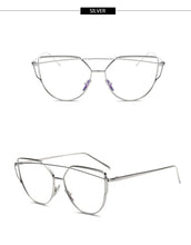 Load image into Gallery viewer, Cateye Glasses For Women 2022 Optical Eyewear Metal Frame Eyeglasses Retro Okulary Women Luxury Blue Light Gafas De Mujer