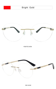 Krasivyy Vintage Round Rimless Glasses Frame Women B Titanium Myopia Optical Prescription Eyeglasses Men New Screwless Eyewear