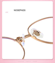 Load image into Gallery viewer, Pure Titanium Frame Glasses Full Rim Eye Glasses Women Style Spring Hinges Round Spectacles and Nearsighted Eyewear