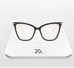 RBENN Lady Cat Eye Glasses Frames For Women Sexy Oversized Metal Frame Brand Designer Optical Eyeglasses Fashion Eyewear Female