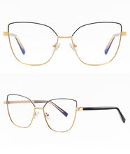 Load image into Gallery viewer, Peekaboo anti blue light cat eye glasses frame women vintage metal gold pink female prescription glasses for computer clear lens