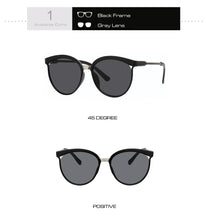 Load image into Gallery viewer, Black Cat Eye Sunglasses Women Luxury Eyewear Black Retro Female Sunglass Mirror Round Cateye Glasses For Woman