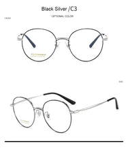 Load image into Gallery viewer, Pure Titanium Frame Glasses Full Rim Eye Glasses Women Style Spring Hinges Round Spectacles and Nearsighted Eyewear
