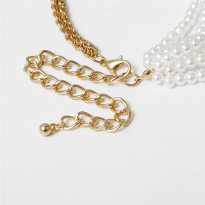 Punk Unique Imitation Pearl Chain Necklace for Women Wedding Steampunk 2020 Gothic Twisted Chunky Thick Choker Necklace Jewelry