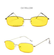Carica l&#39;immagine nel visualizzatore di Gallery, Retro Sunglasses Men Small Rectangle Sun Glasses Retro Shades for Women Metal Frame Black Pink Eyewear