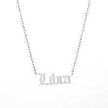 Carica l&#39;immagine nel visualizzatore di Gallery, 2020 New Constellation Zodiac Necklaces Jewelry for Women Antique Style Designed Letter Taurus Aries Necklaces Collier