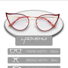 Load image into Gallery viewer, Optical Anti Blue Light Glasses Frames Women Prescription Glass Myopia Cat Eye Metal Fake Round Glasses Women&#39;s Eyewear UV400