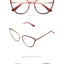 Carica l&#39;immagine nel visualizzatore di Gallery, square oval cat eye metal optical prescription eyeglasses frames customizable fashion clear  fake glasses women without diopters