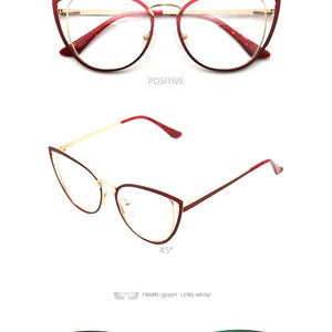square oval cat eye metal optical prescription eyeglasses frames customizable fashion clear  fake glasses women without diopters